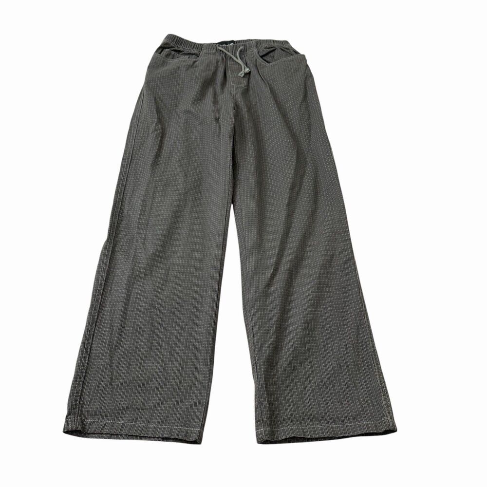 Billabong Pants Mens Small Dark Gray Checkered Baggy Surf Skate Y2K Wide NWOT